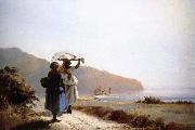 Camille Pissarro Two women talking to the seaside Germany oil painting artist